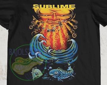 Erhabenes Hemd, erhabene Poster Fisch und Sonne Tshirt, erhabene t-Shirt, erhabene T-shirt, erhabene Band t-Shirt, erhabene t-Shirt, Vintage Sublime