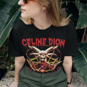 Camiseta vintage My Heart Will Go On de Celine Dion, parodia del punk rock, camiseta de metal, clásica, rara, glam metal, heavy metal, camisetas pirata de Celine Dion