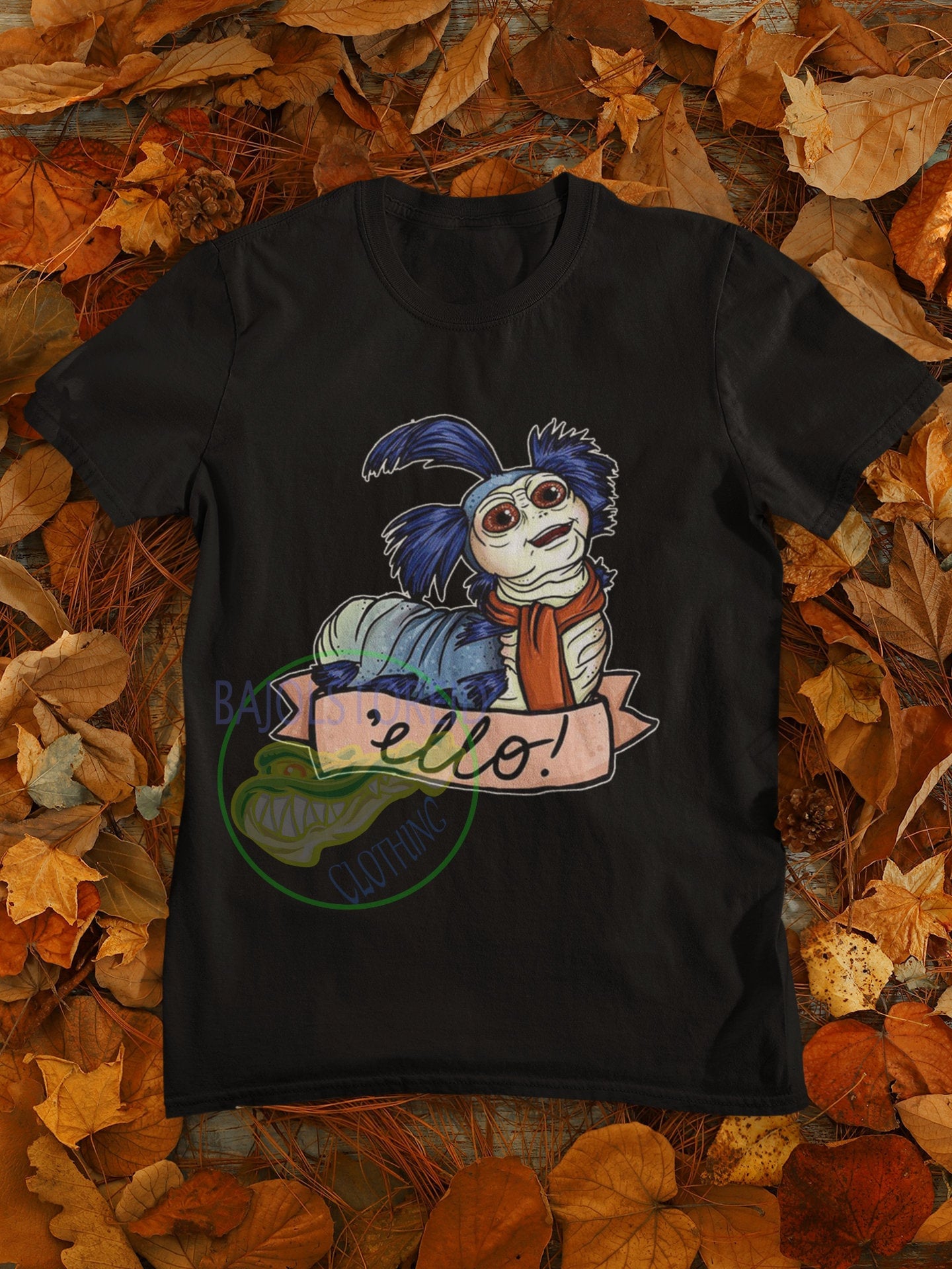 Worm Ello T-Shirt Herren - Schwarzes T-Shirt Mit Labyrinth Design Kurzarm