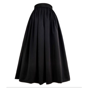 Black matte skirts,Satin skirt women,Hepburn style black umbrella skirt,Zip pleated skirt,Plus size skirt,Custom skirt. image 5