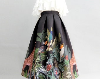 Klassische Jacquard bestickte A-Linien-Röcke, lange Röcke mit hoher Taille, Herbst- und Winterschaukelröcke, Hepburn ausgestellte Röcke, individuelle Röcke.