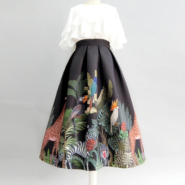 Klassische Jacquard bestickte A-Linien-Röcke, lange Röcke mit hoher Taille, Herbst- und Winter-Swing-Röcke, Hepburn ausgestellte Röcke, benutzerdefinierte Röcke.