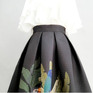 Classic jacquard embroidered A-line skirts,High waist long skirts,Autumn and winter swing skirts,Hepburn flared skirts,Custom skirts. zdjęcie 5