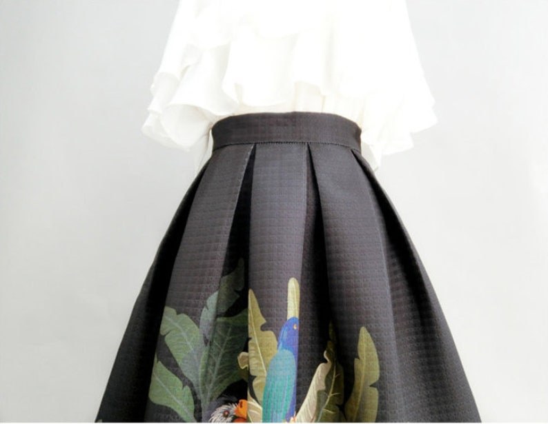 Classic jacquard embroidered A-line skirts,High waist long skirts,Autumn and winter swing skirts,Hepburn flared skirts,Custom skirts. zdjęcie 5