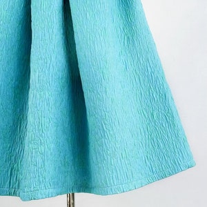 Simple embroidered high-waisted skirt woman,Zipper skirt,Sky blue skirt tutu skirt,Hepburn umbrella skirt,Pocket skirt,Custom skirt. image 5