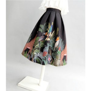 Classic jacquard embroidered A-line skirts,High waist long skirts,Autumn and winter swing skirts,Hepburn flared skirts,Custom skirts. image 4