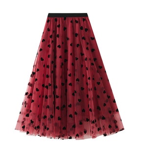 Liquid Jersey and Tulle Pleated Skirt