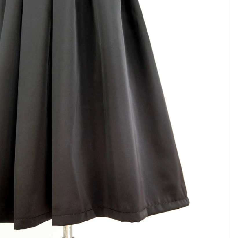 Black matte skirts,Satin skirt women,Hepburn style black umbrella skirt,Zip pleated skirt,Plus size skirt,Custom skirt. image 7