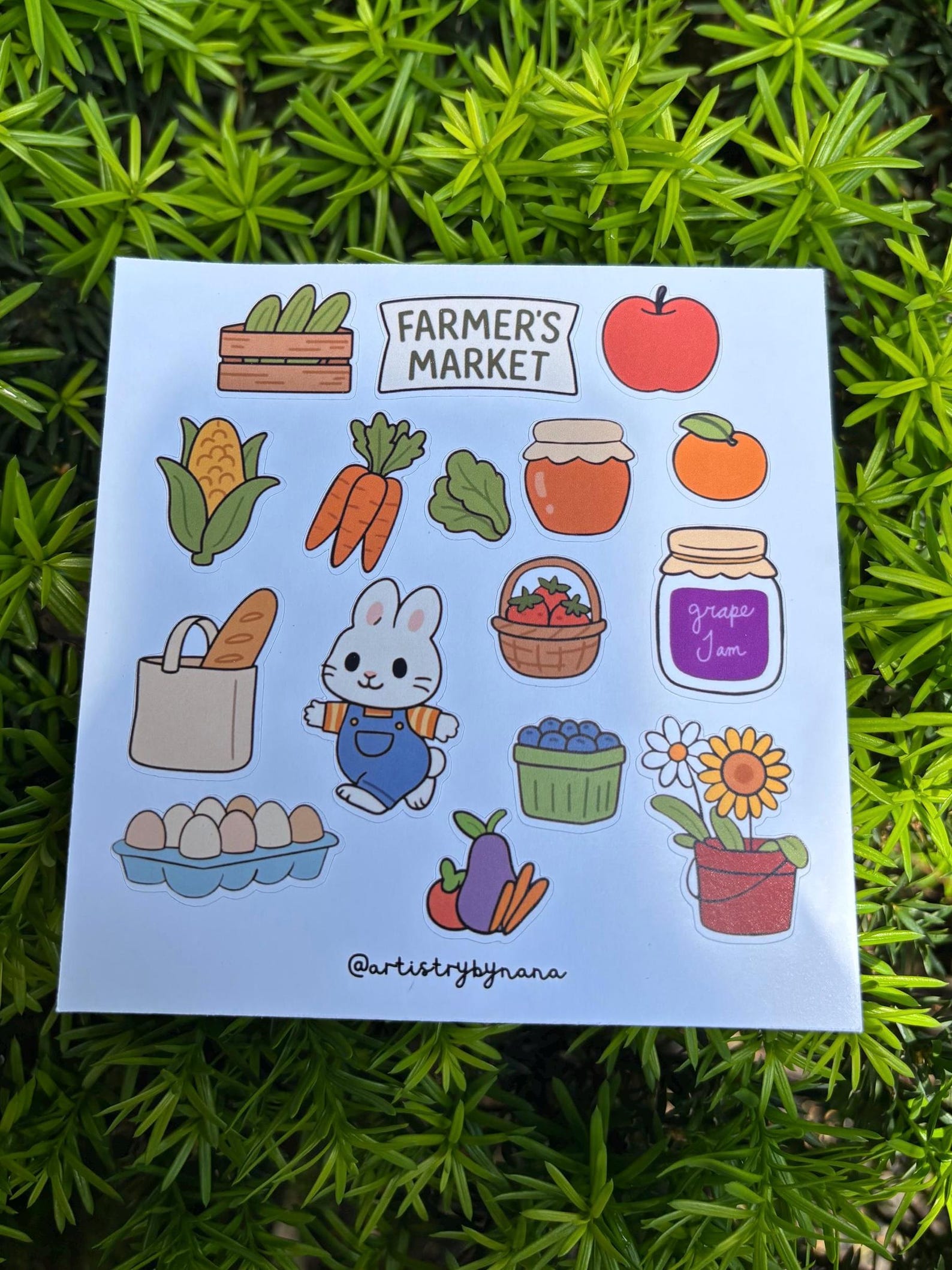 Farmers Market Sticker Sheet – Handmade Journal Stickers - Etsy