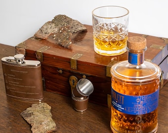 Set de regalo de petaca de whisky personalizada – Regalo original para hombre – Golf y estilo de vida – San Valentín, Día del Padre, boda, despedida de soltero