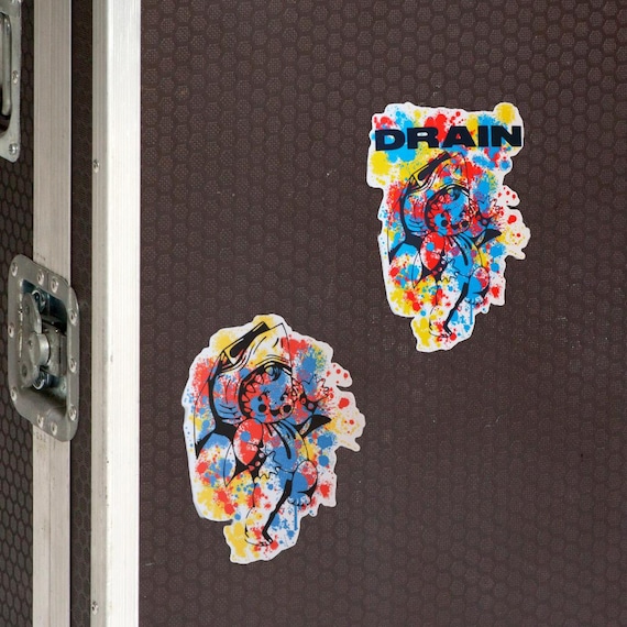 Drain Sammy Shark Sticker | Splatter Album Hardcore Band Vinyl Sticker | Handmade by Radical Goods