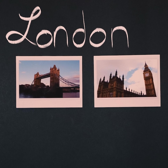 London Polaroid Stickers - Big Ben, Tower Bridge