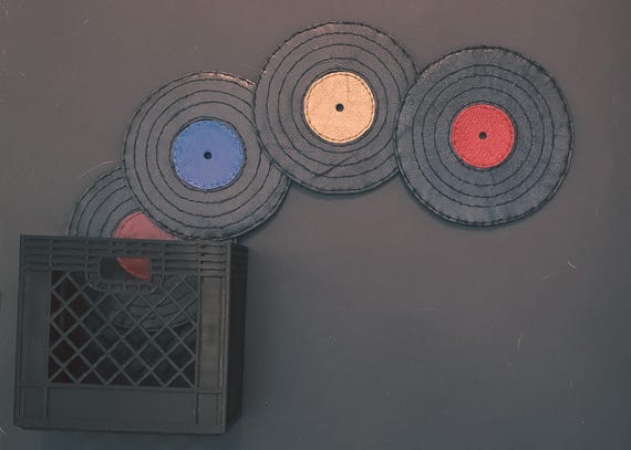 Record Coasters & Crate Set - A Radical Goods x Art By Jen Leather Work Collab