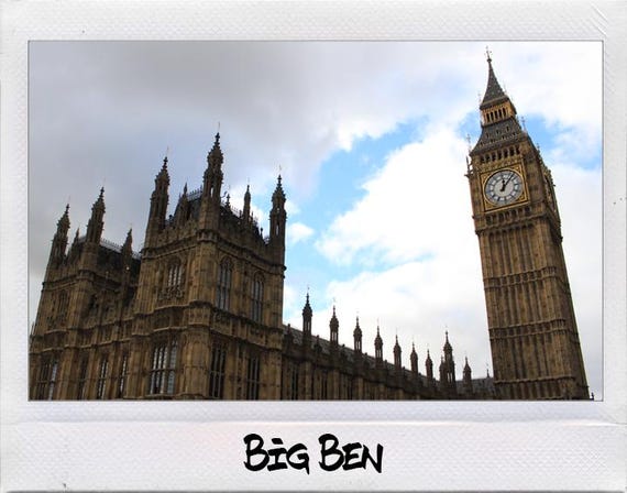 Big Ben Polaroid Vinyl Sticker With or Without Writing