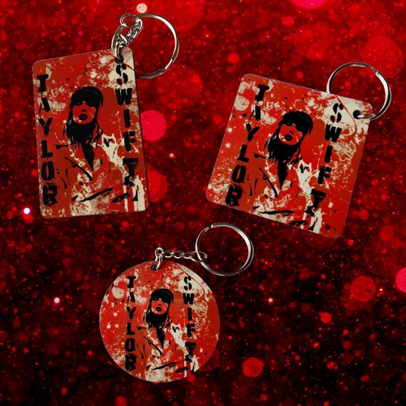 Red Inspired Keychain | Splatter Art Collection | Handmade by Radical Goods