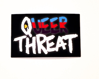 Queer Threat Romantic Pride Flag Stickers - Aromantic, Demiromantic, Polyamory