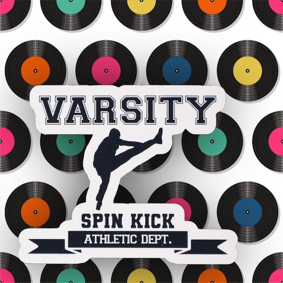 Varsity Spin Kick Athletic Department Sticker | Handmade by Radical Goods