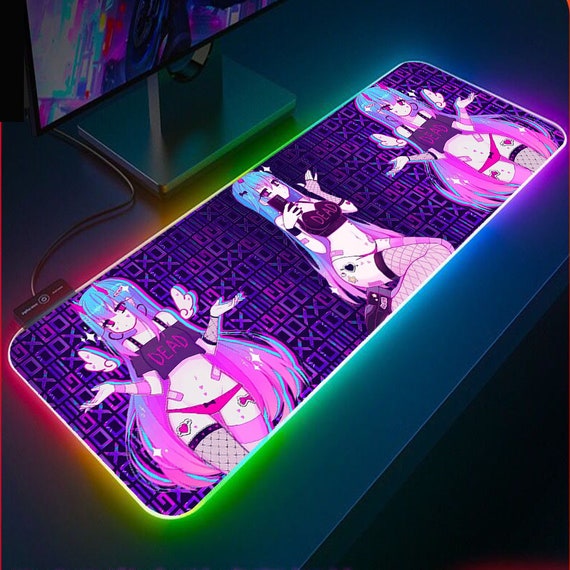 Cute Anime Ahegao Lewd Girl Mousepad Ordinateur RGB XXL Mouse Etsy