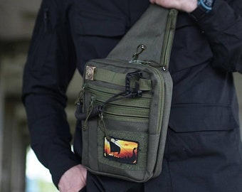 Taktische EDC Tasche, Sling Crossbody Pack, Holster-Tasche für Männer, Militär-Umhängetasche, Survival-Tasche, Reisetasche