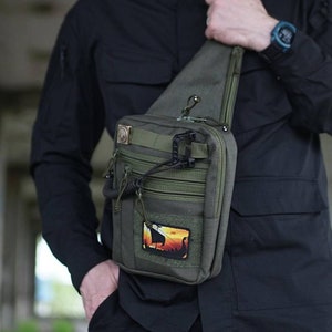 Tactical EDC bag, Sling crossbody pack, Holster Bag for Men, Military shoulder Bag, Survival Bag, Travel bag, Utility Crossbody Bag