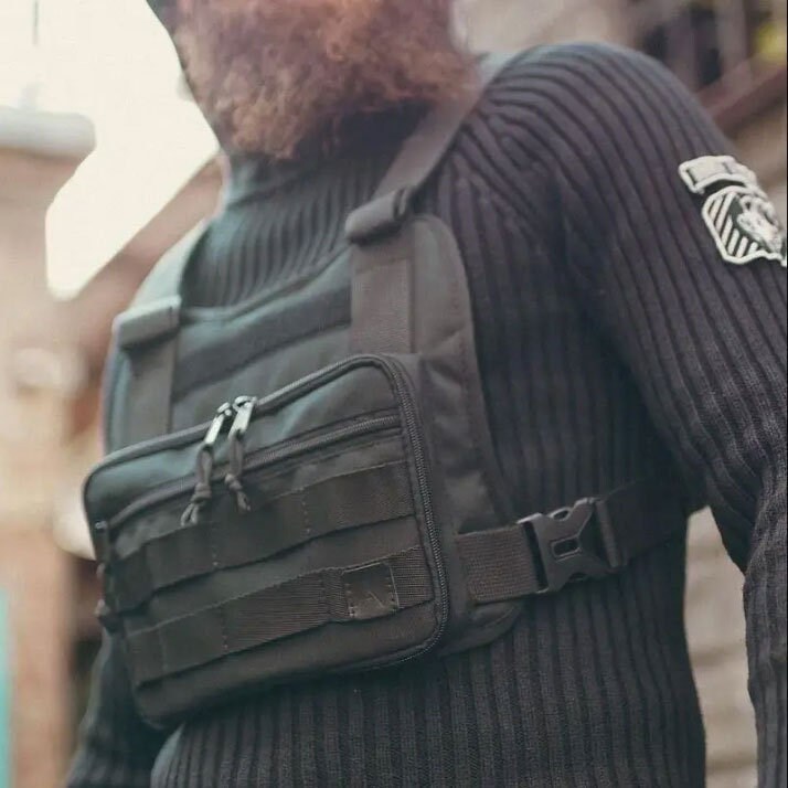Сhest Bag Black Black Kit Bag Tactical Gear Chest Pack Etsy