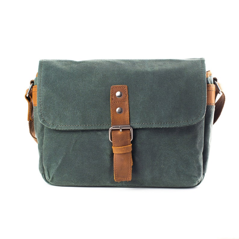Camera Bag Waxed Canvas Sling Bag Personalized Camera Purse Etsy