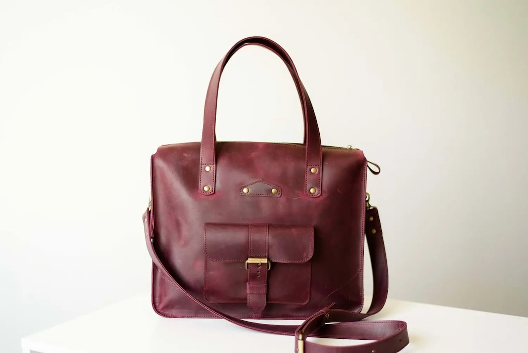 Womens Leather Laptop Bag, Classic Women Bag, Crossbody Bag, Leather