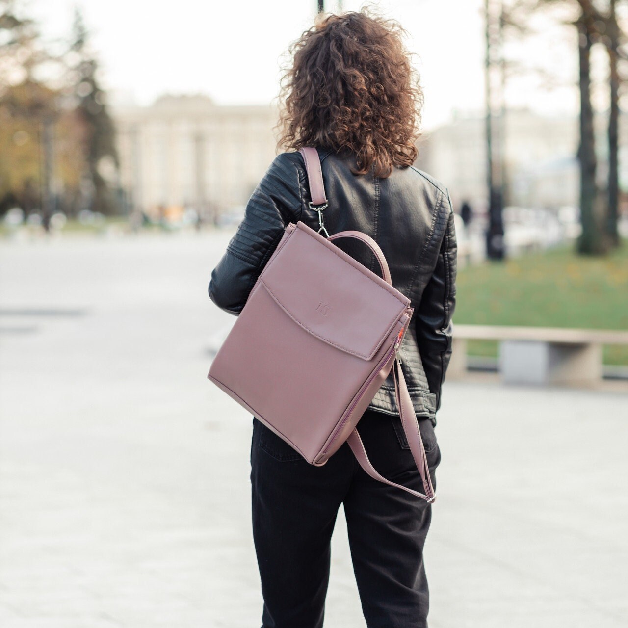 Vegan Leather Backpack Eco Leather Work 