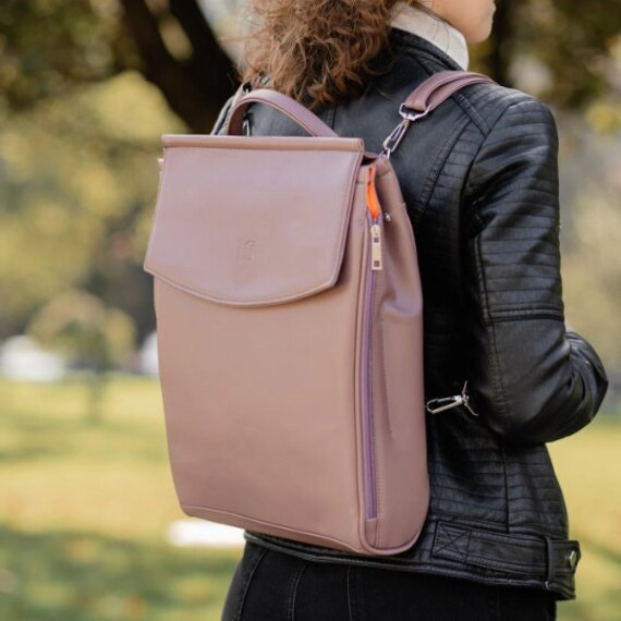 Vegan Leather Backpack Eco Leather Work 