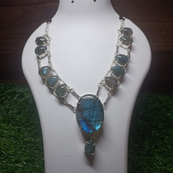 Beatiful Labradorite ,necklace,blue gemstone necklace, handmade necklace,925 sterling silver necklace,gift for her,anniversary gift