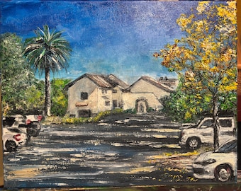 Yountville Napa Valley Oil Painting, Original California Wine County Art, 14X11 Landscape, Napa Valley Wall Decor