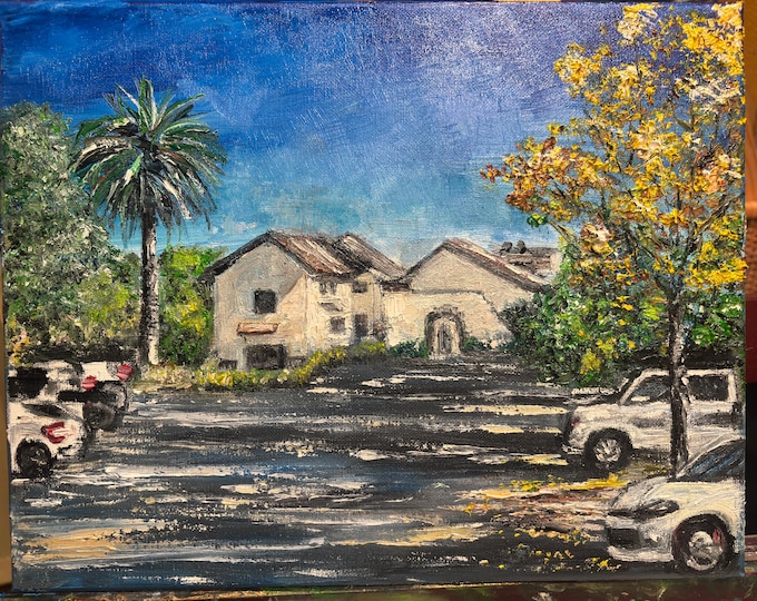 Yountville Napa Valley Oil Painting, Original California Wine County Art, 14X11 Landscape, Napa Valley Wall Decor
