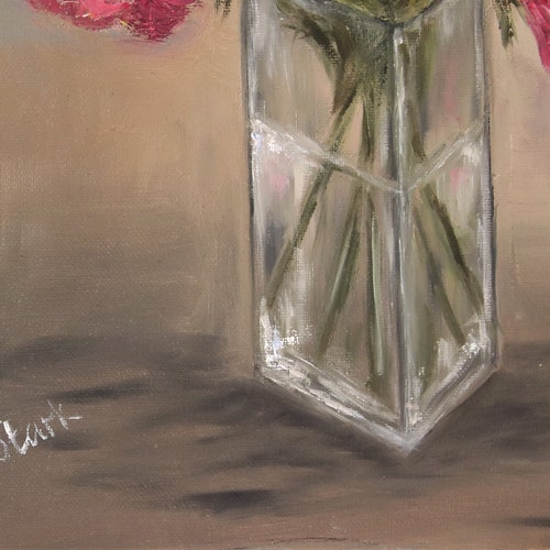 Flowers Peonies in Vase Wall Art Wall shops Decor Original Oil Painting 12 x 16 in