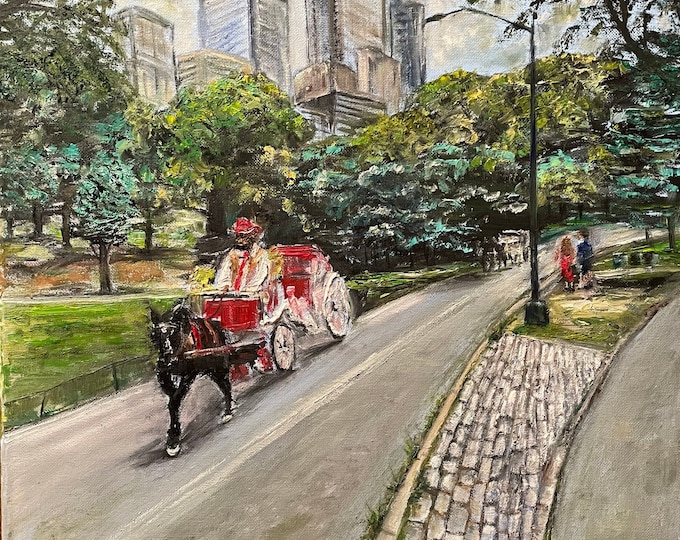 New York Central Park Wall Art Original Oil Painting 16"X20"