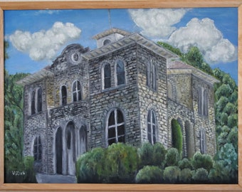 Sonoma California City Hall Wall Art Wall Decor Original Oil Painting 18 x 24 in