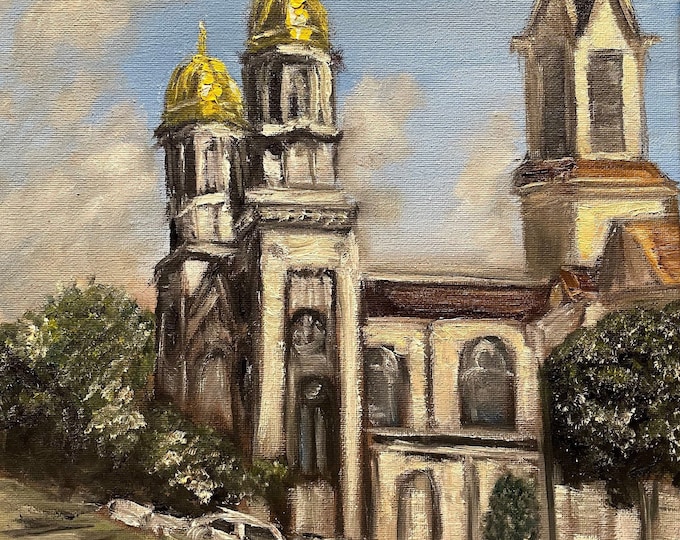 San Francisco City Street View Wall Art Original Oil Painting 11 x 14 in