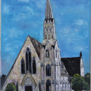 Napa California Church Chapel Wall Art Wall Decor Original Oil Painting 12 x 16 in