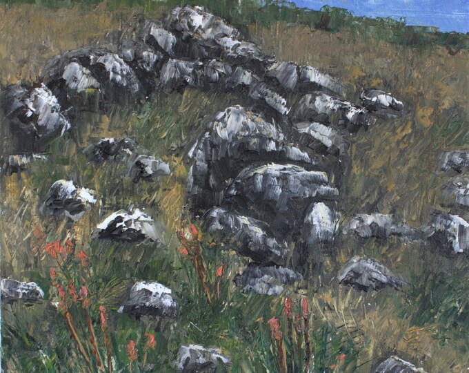 California Landscape Rocks Wall Art Original Oil Painting 11 x 14 in