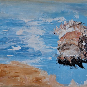 Abstract Shell Wall Art Wall Décor Original Oil Painting 9x12 in