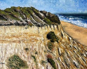 Half Moon Bay California Wall Art Wall Decor Impasto Original Oil Painting 16x20 in