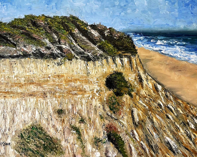 Half Moon Bay California Wall Art Wall Decor Impasto Original Oil Painting 16x20 in