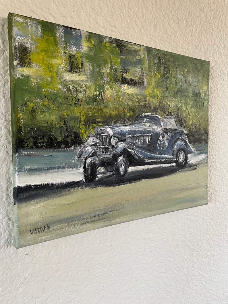 Vintage Car Wall Art Wall Décor Original Oil Painting 11 X 14 In Etsy