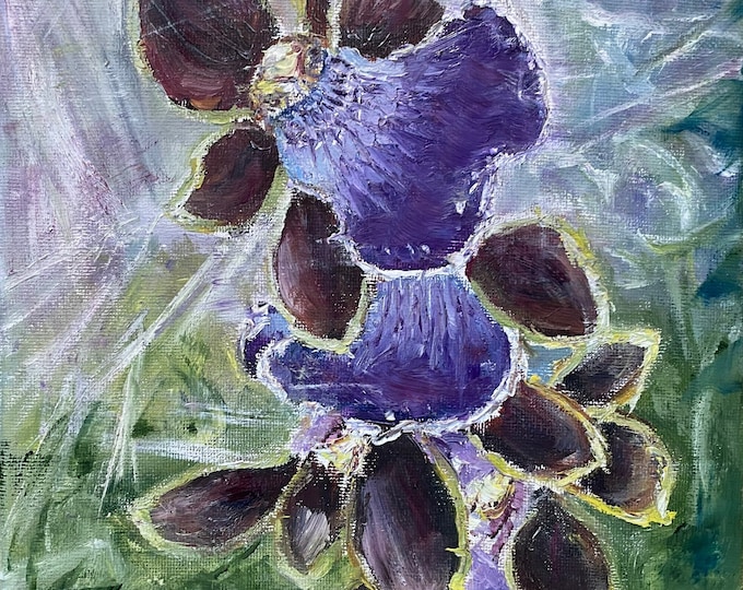 Purple Orchid Wall Art Original Oil Painting 8' X10'