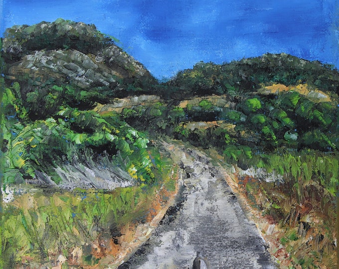 Path in the Park Wall Art Wall Decor Abstract Original Oil Painting 9x12 in