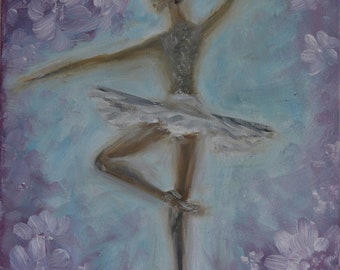 Ballerina Wall Art Wall Decor Original Oil Painting 9x12 in