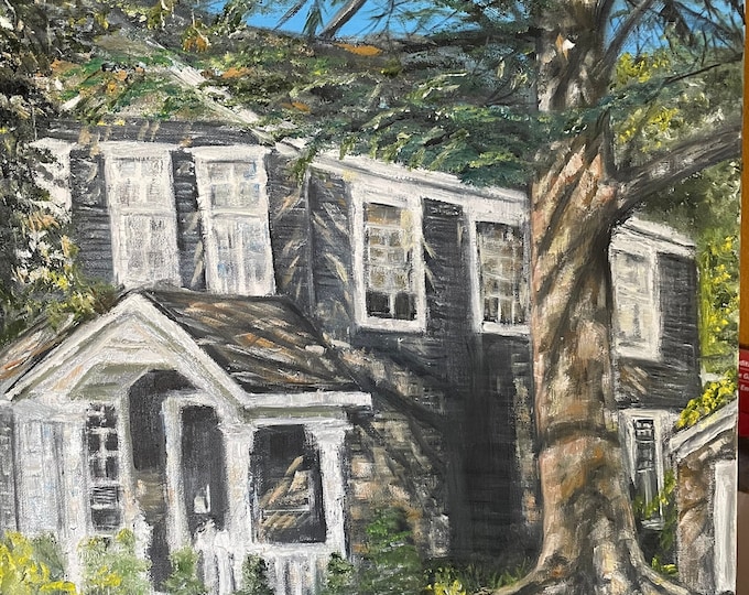 Cozy House Napa House Summer Quiet Street View Wall Art Original Oil Painting 16X20 in