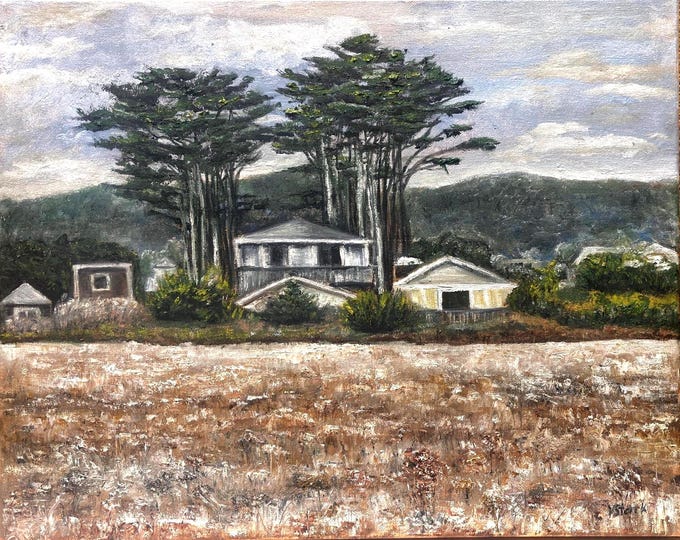 Half Moon Bay - Coastal Landscape Original Oil Painting Wall Art 20"X16"