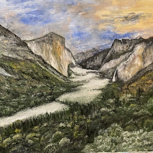 Yosemite Valley Landscape Wall Art Original Oil Painting 20&quot; x 16&quot;