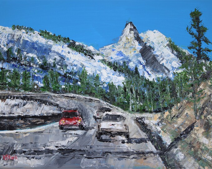 Road to Lake Tahoe Wall Art Wall Decor Impasto Original Oil Painting 12x16 in