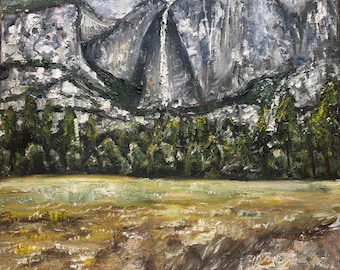 Yosemite Landscape Original Oil Painting Wall Art 11" x 14"
